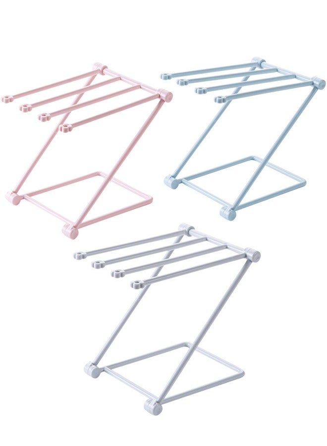 هومستر 3 قطع قابلة للطي منشفة عمودية رف - خفيفة الوزن منشفة بلاستيكية حامل، توفير المساحة الجدار المثبتة / مستقلة المنظم لمناشف طبق المطبخ والمناشف اليدوية الحمام، سهلة التركيب - Image 1