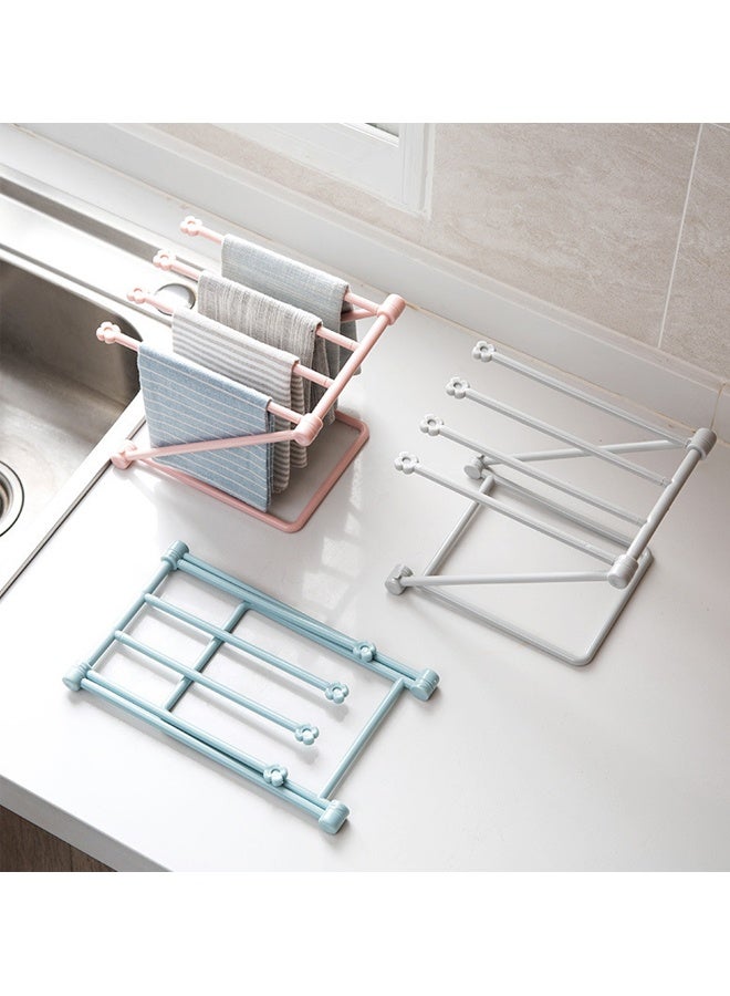 هومستر 3 قطع قابلة للطي منشفة عمودية رف - خفيفة الوزن منشفة بلاستيكية حامل، توفير المساحة الجدار المثبتة / مستقلة المنظم لمناشف طبق المطبخ والمناشف اليدوية الحمام، سهلة التركيب - Image 2