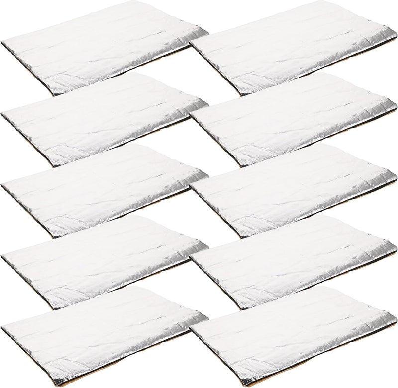 jojofuny 10pcs Car Engine Compartment Insulation Pads 25x18cmx5mm Fiberglass Sound Deadener Heat Shield for Automotive Thermal and Noise Reduction - Image 1