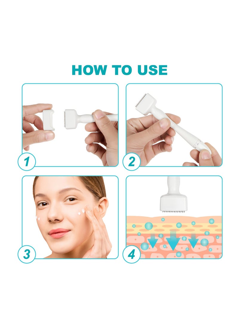 SYOSI - Adjustable Microneedling Roller Pen, 0.5MM Beauty Professional Stainless Steel Microneedle Derma Skin Care Tools for Face Body Skin Hair Beard Growth - Image 1
