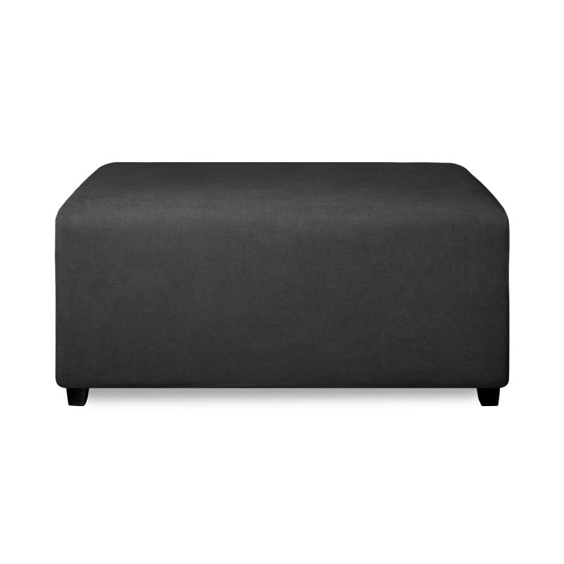 PureFit Super Stretch Soft Form Fit Ottoman Cover Rectangle  Ottoman Slipcovers for Foot Stool  Folding Storage Furniture for Living Room with Nonslip Elastic Bottom Medium Dark Gray
