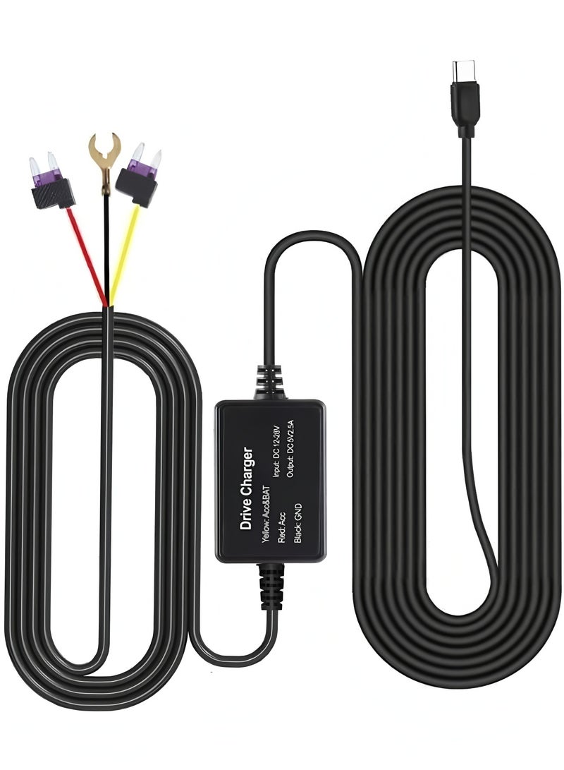 أبلينم طقم أسلاك صلبة لكاميرا لوحة القيادة بطول 10 أقدام - كابل حماية متين لشاشة ركن السيارة مع حماية من الجهد المنخفض، كابل شاحن سيارة محمول 5 فولت/2 أمبير لجهاز تسجيل الفيديو الرقمي، ونظام تحديد المواقع العالمي (GPS)، وكاشف الرادار، ومجموعة عالمية منحنية من النوع C (12-30 فولت) - Image 1
