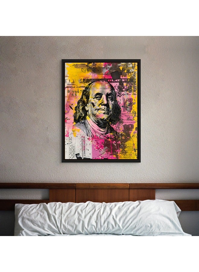Art Decor Art Decor Framed Canvas Wall Art of Dollar Bill Pop Art Money Portrait Art Print Wall Décor for Home Office Living Room Bedroom Gifting - Image 2