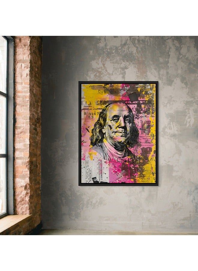 Art Decor Art Decor Framed Canvas Wall Art of Dollar Bill Pop Art Money Portrait Art Print Wall Décor for Home Office Living Room Bedroom Gifting - Image 3
