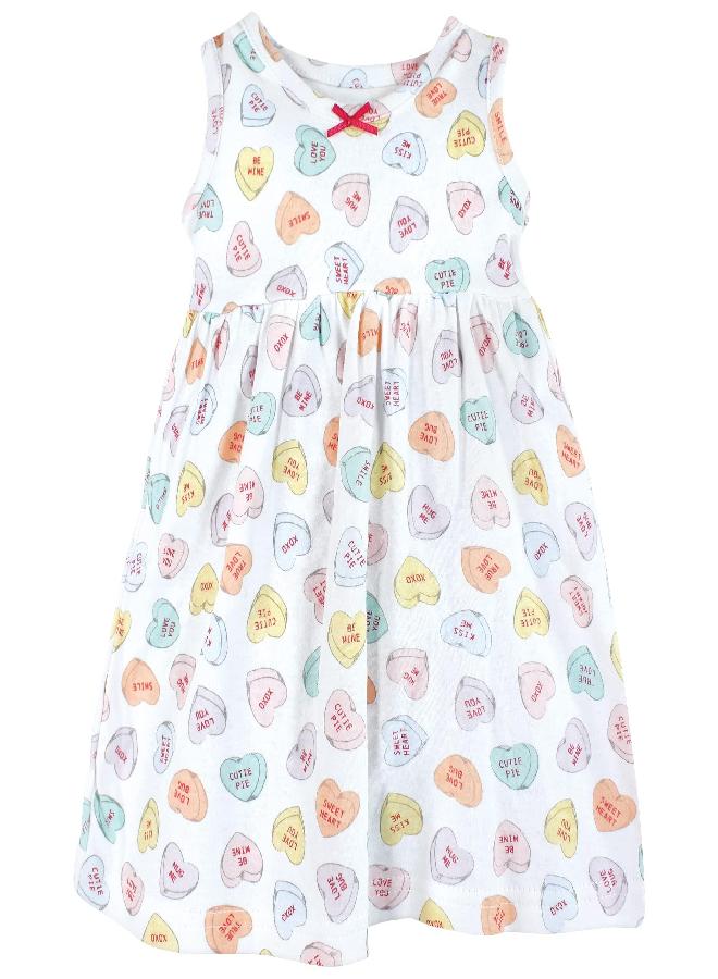 hudson baby Hudson Baby Infant Girl Cotton Dress and Cardigan Set Be Mine Valentine, 6-9 Months  - Image 4