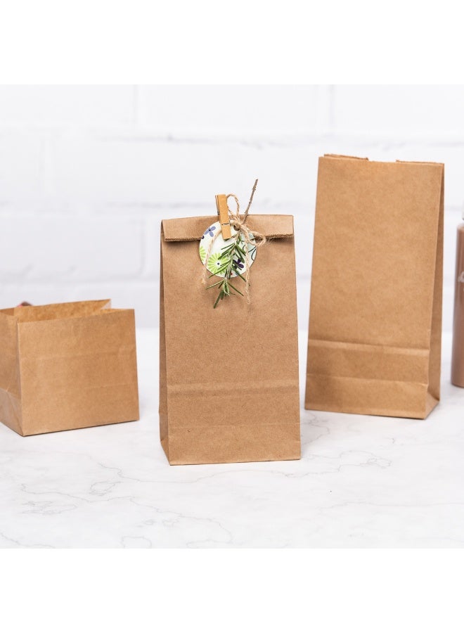 Restaurantware Bag Tek 2 LB Disposable Lunch Bags, 100 Sturdy Take Out Bags - Flat Bottom, Great For Restaurants, Cafes, And Bakeries, Brown Kraft Popcorn Bags,  - Image 4