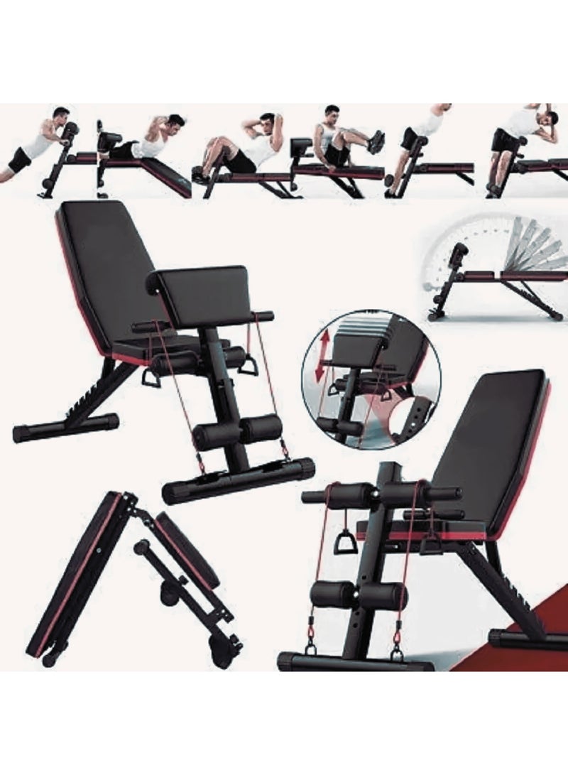 ماس مقعد لرفع الأوزان متعدد الاستخدامات للتمارين الرياضية لكامل الجسم قابل للطي متعدد الاغراض لممارسة التمارين الرياضية في المنزل وصالة الألعاب الرياضية طراز نايت يتحمل حتى وزن 250 كجم - Image 2