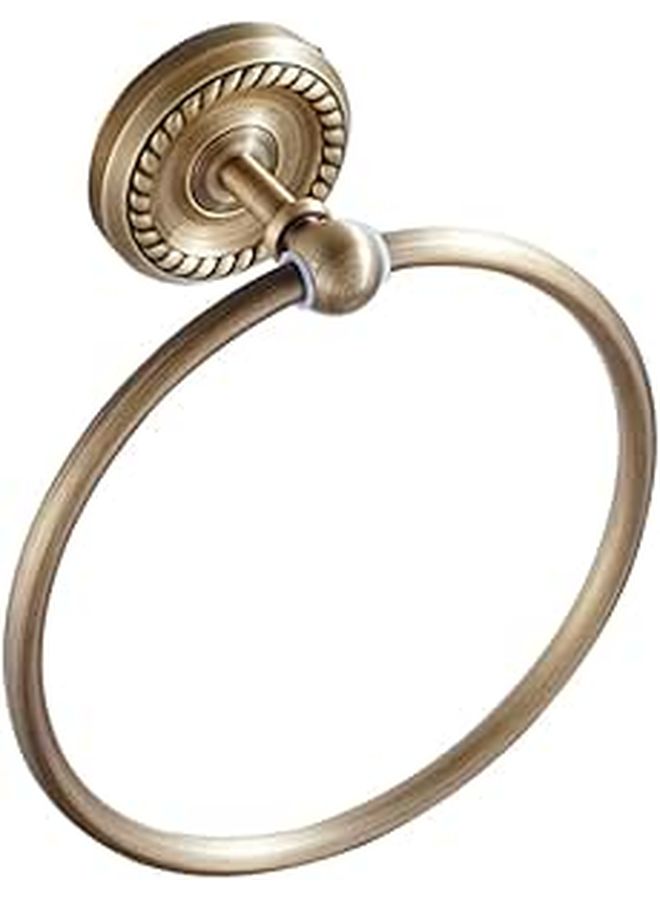 Brass Wall Mounted Towel Ring Antique Brushed Design Bathroom Towel Holder Retro Style - Image 1