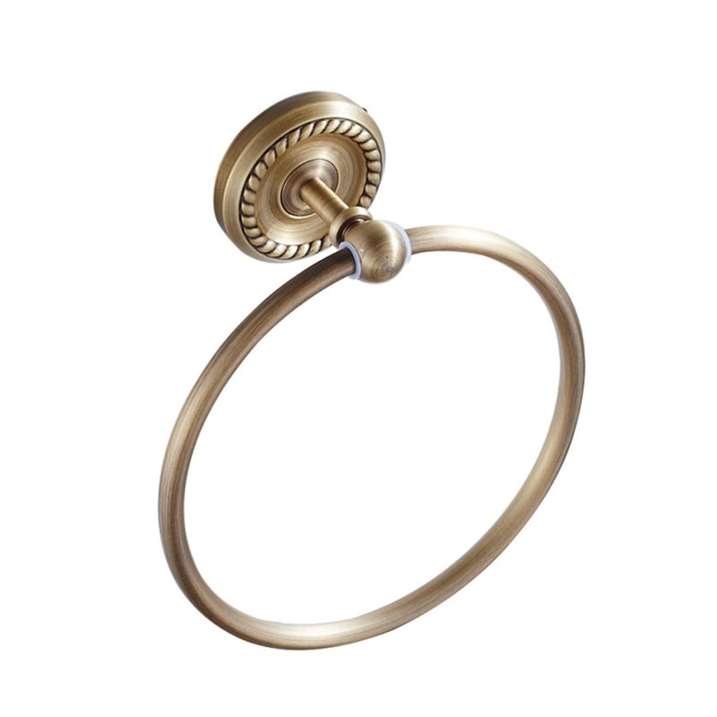 Brass Wall Mounted Towel Ring Antique Brushed Design Bathroom Towel Holder Retro Style - Image 2