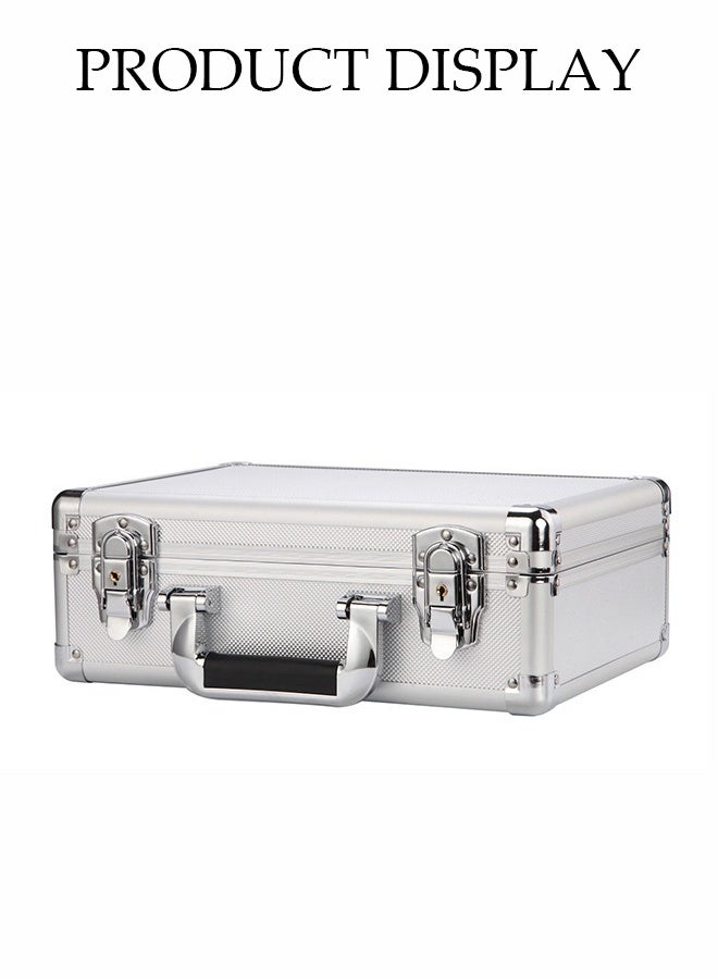 DUNISO Aluminum Alloy Tool Storage Box with Key Lock,File Organizer Storage Box,Storage Lock Box,Suitable for Storing Cash, Documents, Tools, Medicines, or Caluable Items，Silver - Image 4