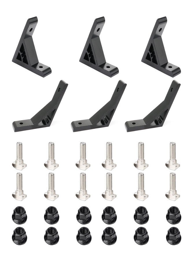 BLCCLOY 3Pcs 60deg, 3Pcs 120deg 2020 Angle Bracket 20 Series Aluminum Extrusion 60 Degree Joint Connector Brace for Slot 60° Corner Joiner 120deg 20/20 Extruded Aluminium Profile - Image 1