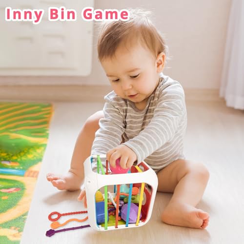 Aprilwolf Montessori Toys for Toddlers 7in1 Activity Cube Shape Sorter Toy Baby Developmental Learning Toys First Birthday Gifts - Image 5