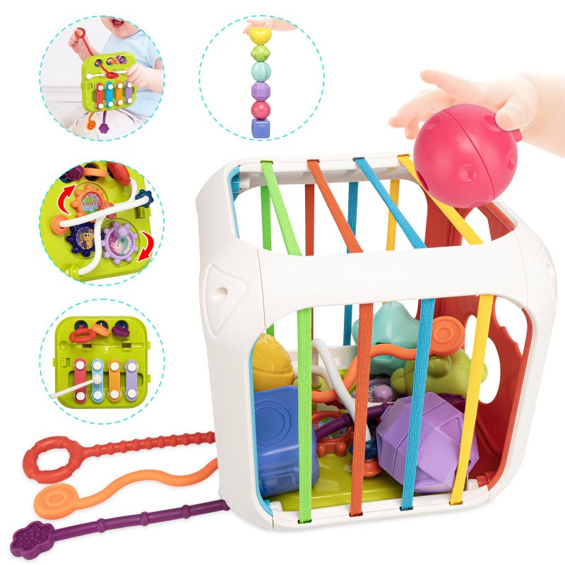 Aprilwolf Montessori Toys for Toddlers 7in1 Activity Cube Shape Sorter Toy Baby Developmental Learning Toys First Birthday Gifts - Image 3