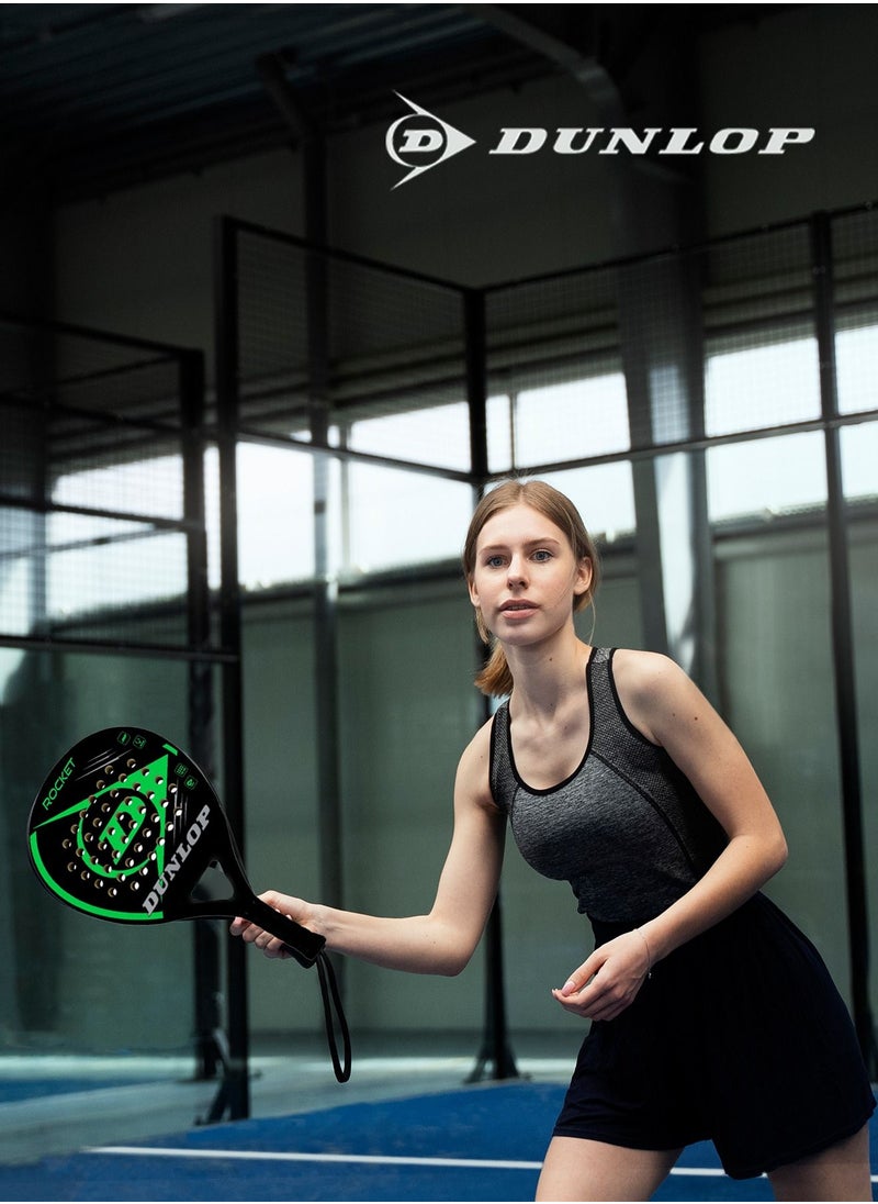 DUNLOP - Dunlop Rocket Padel Racket - Carbon Fiber Frame, Diamond-Shaped Head, and Ergonomic Handle for Beginner and Advanced Players - Image 1