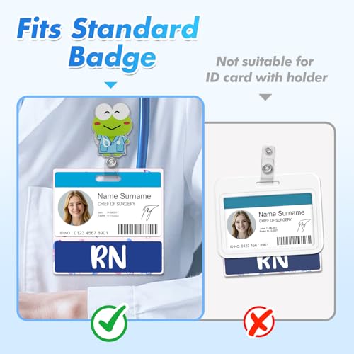 Besoar 3 Pack RN Badge Buddy Card Holder - Horizontal Registered Nurse Nursing Accessories Blue Pink Purple Red Black Colors ID Name Identification Tags with Print for Hospital Medical Work - Image 2