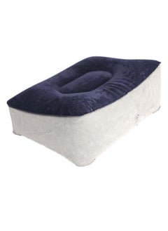 Loquat Inflatable Foot Rest Travel Pillow Blue/White 37 x 28cm  - Image 3