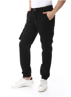 Andora Fly Zipper Button Cargo Pants_Black  - Image 2