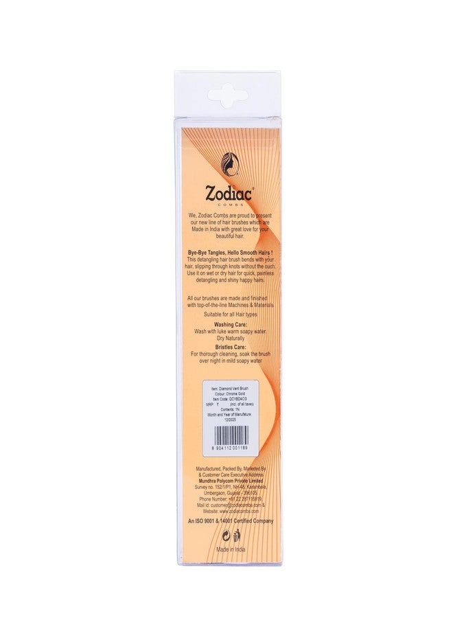 ZODIAC DIAMOND VENT HAIR BRUSH - CHROME GOLD - Image 4