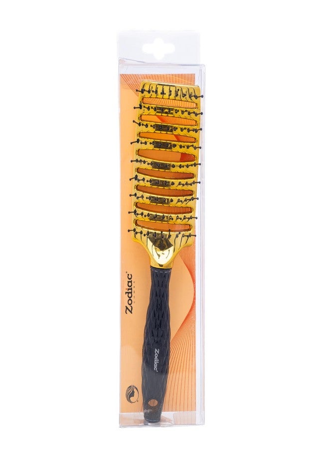 ZODIAC DIAMOND VENT HAIR BRUSH - CHROME GOLD - Image 1