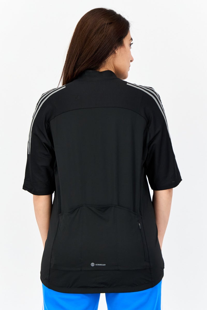 Adidas Women Sportswear Fit Short Sleeve Outdoor Top, Black  - Image 2