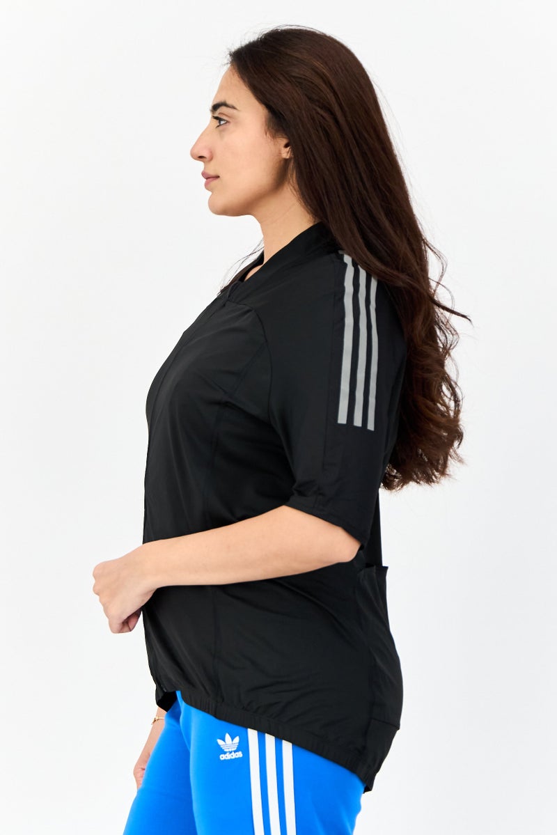 Adidas Women Sportswear Fit Short Sleeve Outdoor Top, Black  - Image 4
