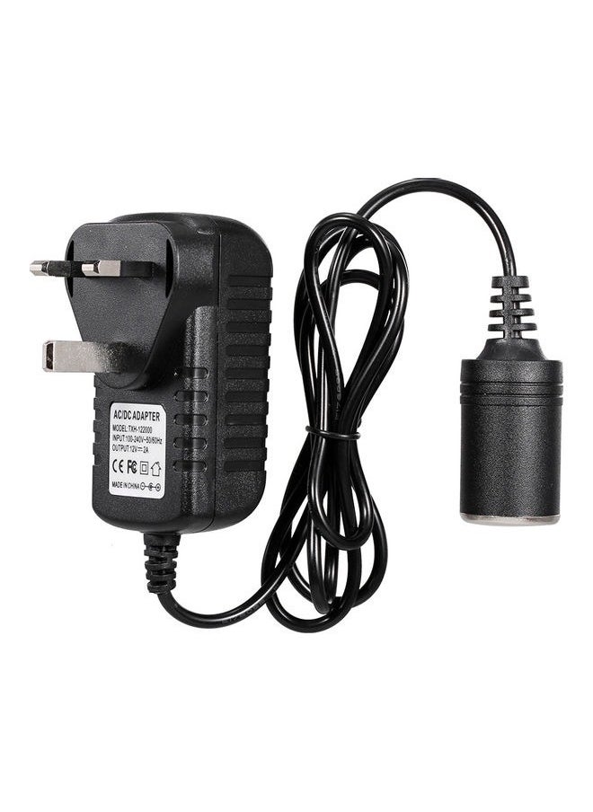 Generic - 100-240V to 12V AC/DC Power Adapter 24W/2A Car Power Adapter AC-DC Power Adapter with Cigarette Lighter Socket for Car Vacuum and Other 12V Devices - Image 1