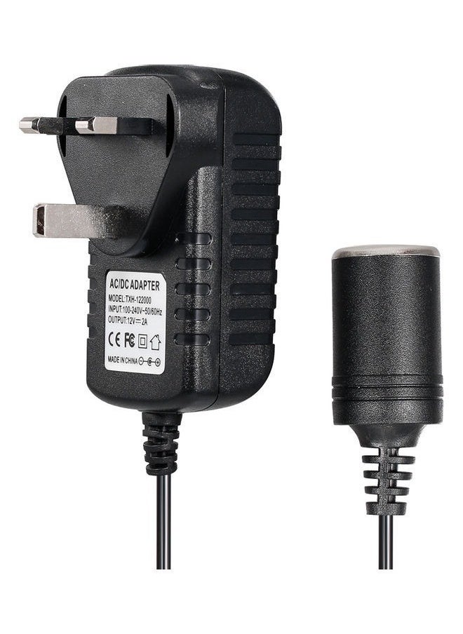 Generic - 100-240V to 12V AC/DC Power Adapter 24W/2A Car Power Adapter AC-DC Power Adapter with Cigarette Lighter Socket for Car Vacuum and Other 12V Devices - Image 1