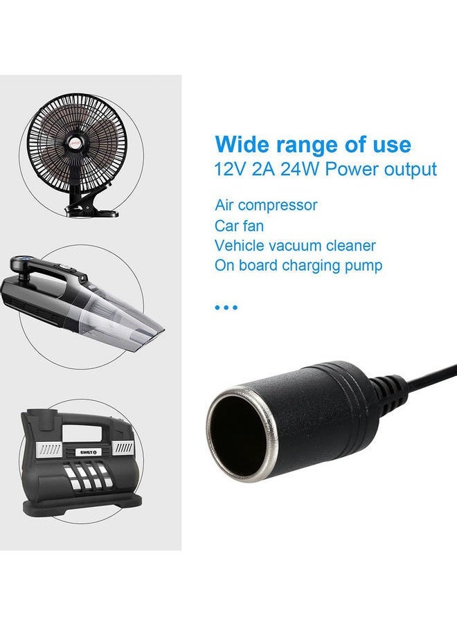 Generic - 100-240V to 12V AC/DC Power Adapter 24W/2A Car Power Adapter AC-DC Power Adapter with Cigarette Lighter Socket for Car Vacuum and Other 12V Devices - Image 1