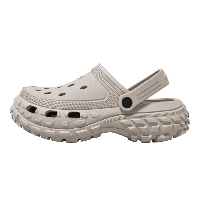 Thick Sole Slippers Unisex Cute Breathable Anti-Slip Platform Grey
