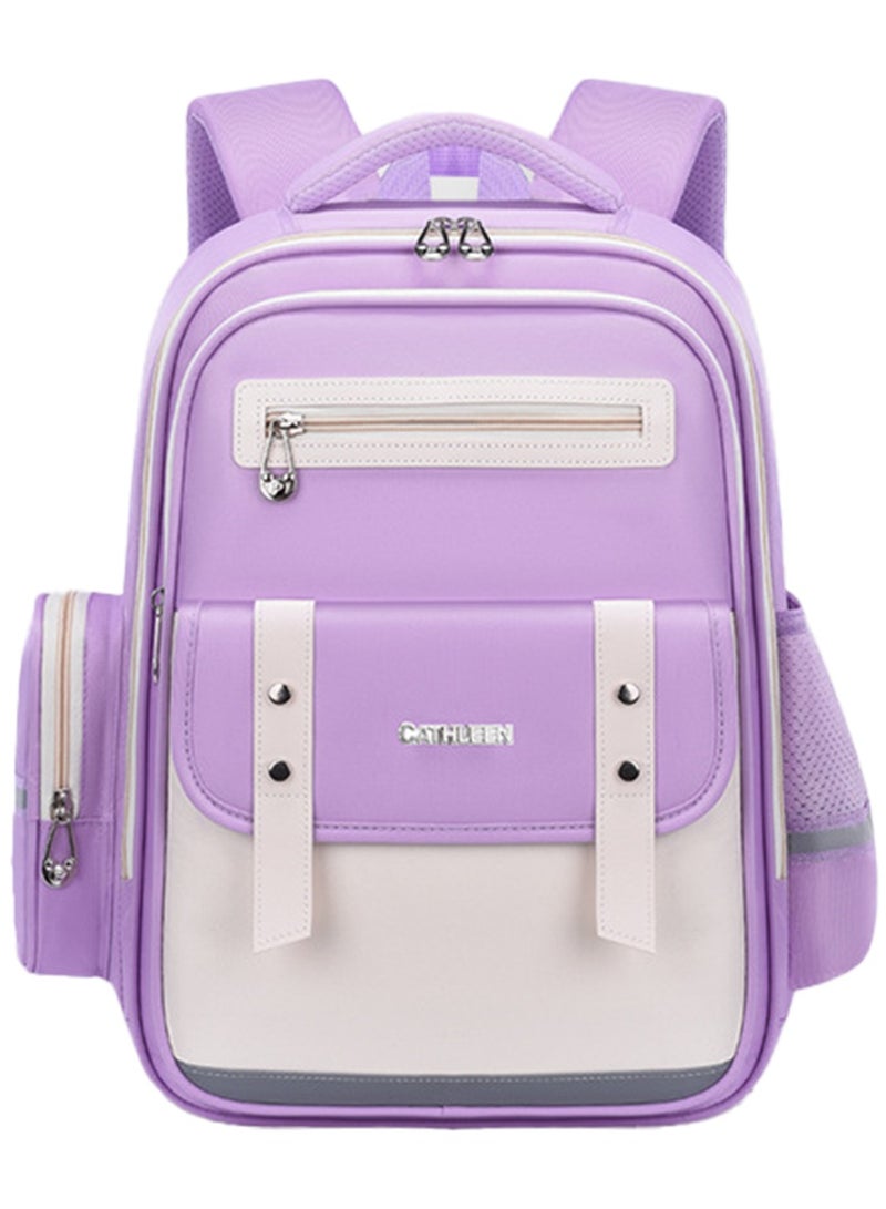 سكاي فيو حقيبة ظهر SKY VIEW للأطفال للبنات والأولاد خفيفة الوزن حقيبة مدرسية ابتدائية لطيفة بسعة كبيرة حقيبة ظهر مدرسية للكمبيوتر المحمول للطلاب المراهقين مع قلادة دمية الكابيبارا ودبوس (أرجواني مقاس كبير)