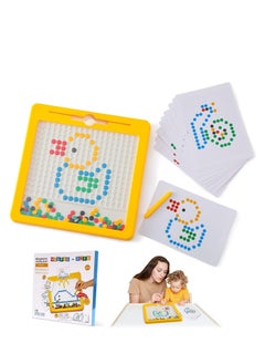 XiuWoo Magnetic drawing board, large doodle board with magnetic pen and beads, magnetic dot art, Montessori educational preschool toy  - Image 4