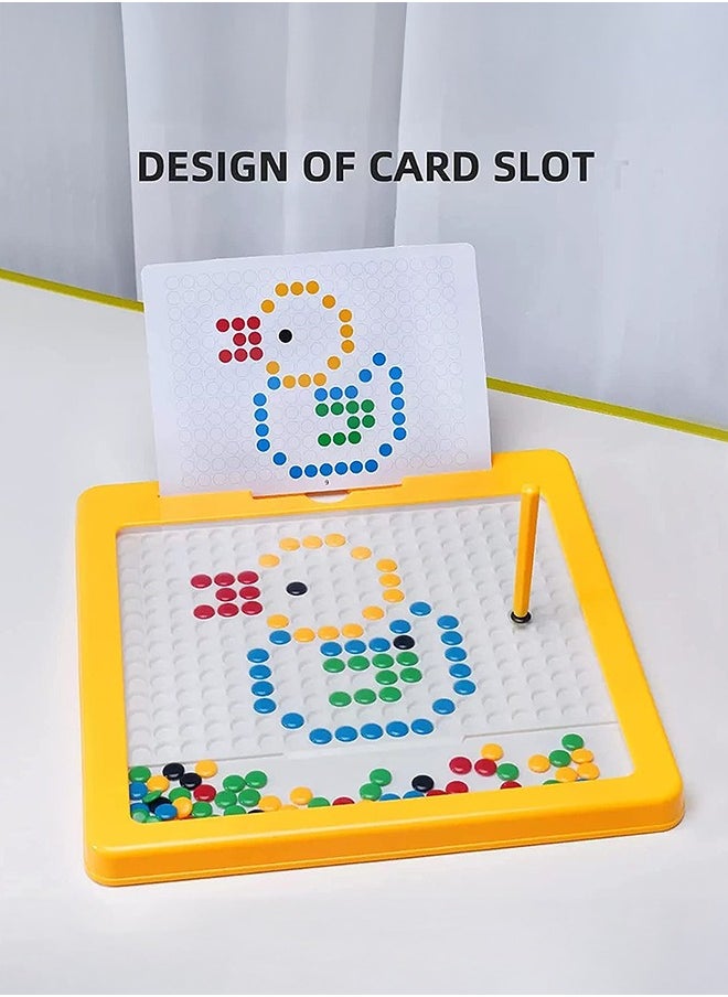 XiuWoo - Magnetic drawing board, large doodle board with magnetic pen and beads, magnetic dot art, Montessori educational preschool toy - Image 1