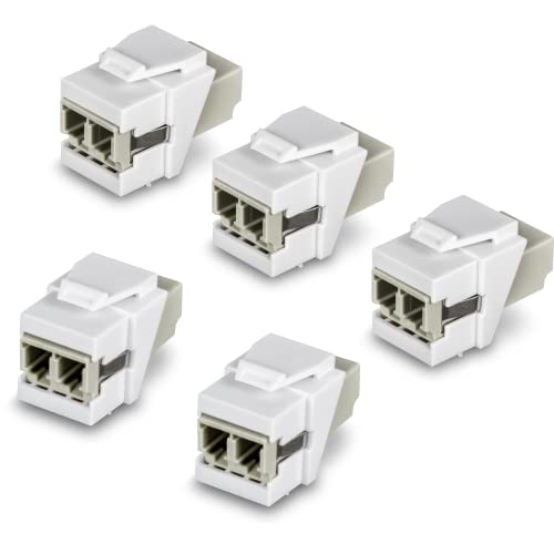 TRENDnet LC Duplex Fiber Optic Keystone Coupler Jacks– 5-Pack, TC-K05LC, Single-Mode & Multi-Mode Fiber Compatible, Recommended use with TC-KP24SA or TC-KP12V (Sold Separately) - Image 1