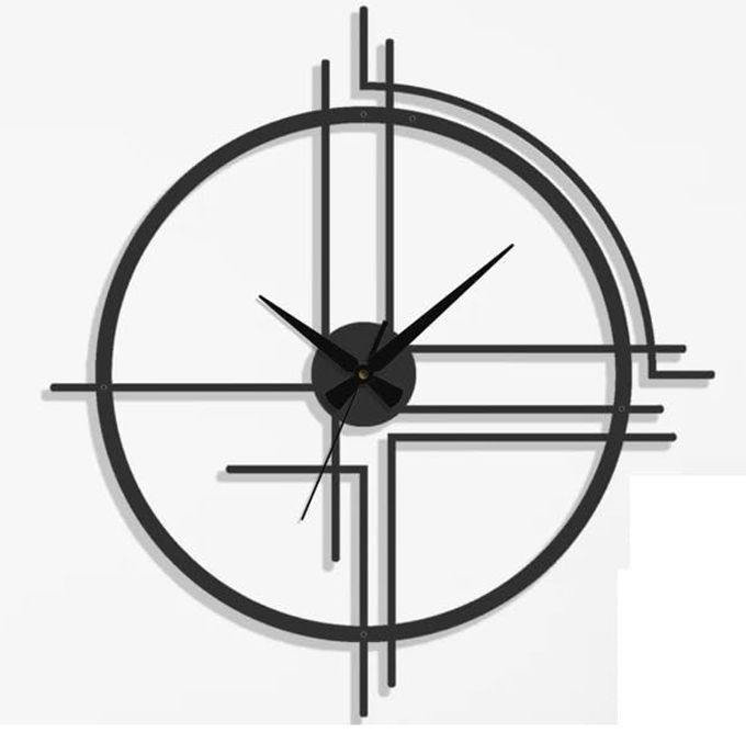 METAL ANALOG WALL CLOCK FOR LIVING ROOM BEDROOM WALL HANGING DECOR METAL SIGNHOUSEWARMING GIFT ANTIQUEBIG SIZE BLACK 40 CM DA39