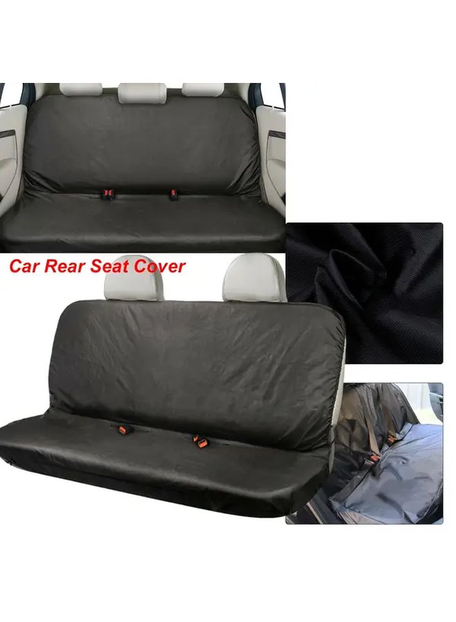 Heavy Duty Three Rear Seat Covers Pet Hair Spill Protection Easy Clean Black Fabric - Image 1