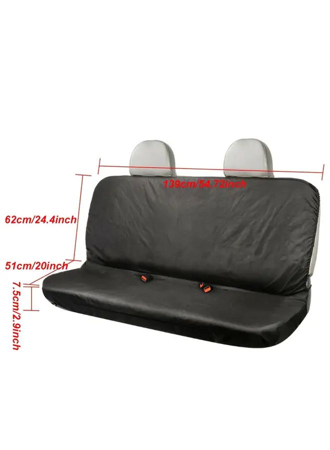 Heavy Duty Three Rear Seat Covers Pet Hair Spill Protection Easy Clean Black Fabric - Image 2