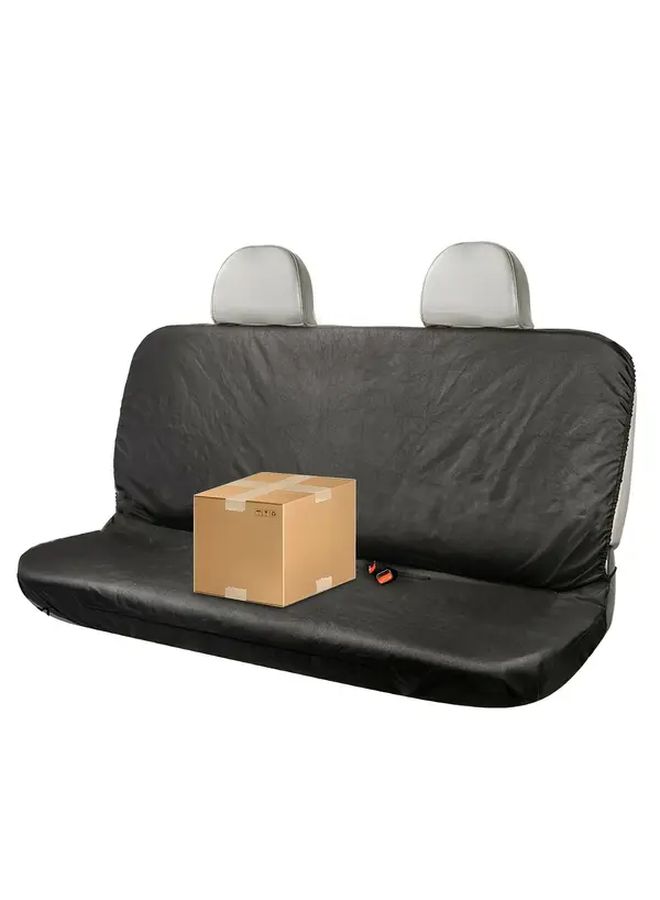 Heavy Duty Three Rear Seat Covers Pet Hair Spill Protection Easy Clean Black Fabric - Image 3