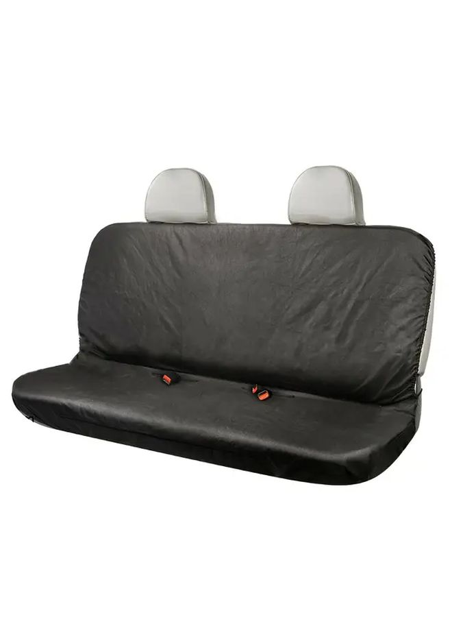 Heavy Duty Three Rear Seat Covers Pet Hair Spill Protection Easy Clean Black Fabric - Image 5
