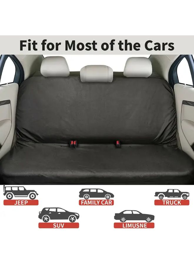 Heavy Duty Three Rear Seat Covers Pet Hair Spill Protection Easy Clean Black Fabric - Image 4