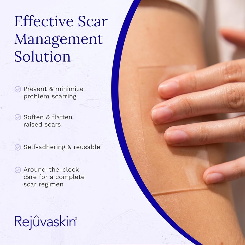 Rejuvaskin Scar Heal Kit for Medium Surgical Scars Soften Flatten Reduce and Recover Silicone Sheeting RejuvaSil Gel  Medical Tape 3 x 5 - Image 3
