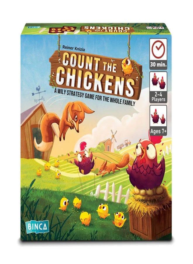 Binca Board Game - Count Your Chickens, Strategy Board Game for Boys & Girls, Fun for Family & Friends Game Night, Card Game for Kids, Teens & Adults, Travel Gifts for Ages 7,8,9,10 & Up, 2-4 Players - Image 1