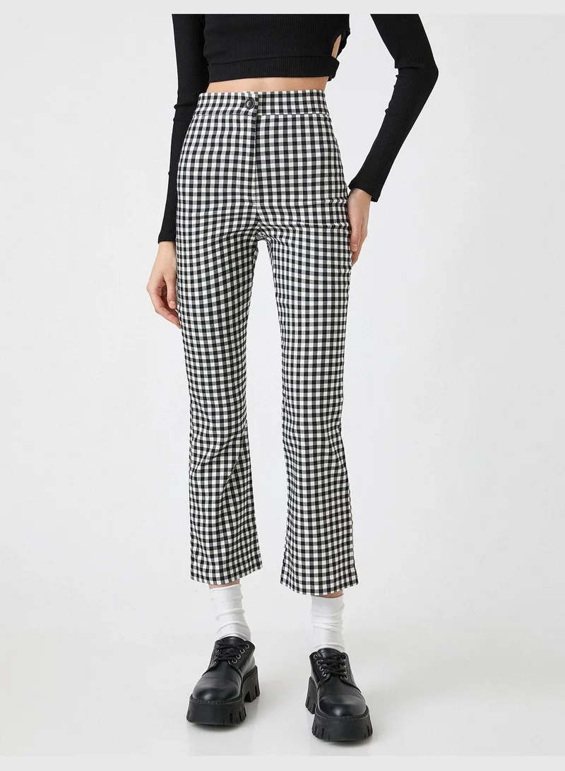 KOTON High Rise Button Front Pants