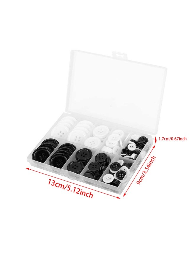 160PCS Sewing Buttons，Assorted Plastic 5 Sizes Sewing Buttons for Sewing Crafts Clothes Coats，DIY and Holiday Decoration  - Image 2