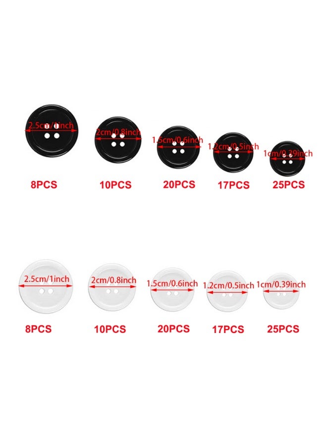 160PCS Sewing Buttons，Assorted Plastic 5 Sizes Sewing Buttons for Sewing Crafts Clothes Coats，DIY and Holiday Decoration  - Image 5