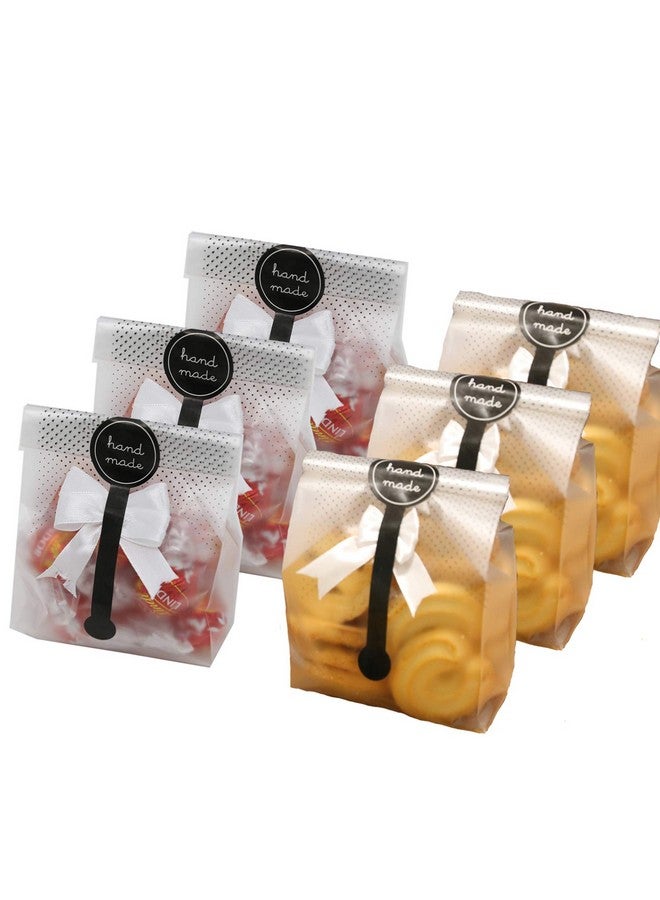 SRainbowPP SAILING-GO 100 pcs./Pack Translucent Plastic Bags for Cookie,Cake,Chocolate,Candy,Snack Wrapping Good for Bakery Party with Stickers - Image 1