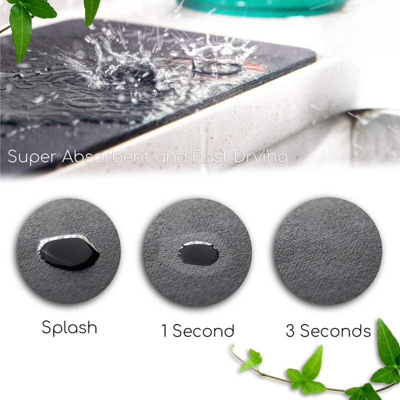 Ternal DripGuards Absorbent Counter Mat 2-Pack | Waterproof, Quick-Dry Coffee Bar Mat for Kitchen, Sink & Drink Station | Non-Slip, Spill-Proof Protector for Water, Oil & Syrup [3 x12in]. - Image 4
