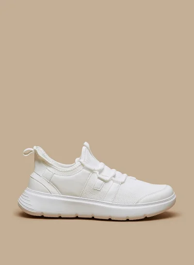 LBL by Shoexpress Men's Textured Slip-On Sports Shoes with Lace-Up Detail