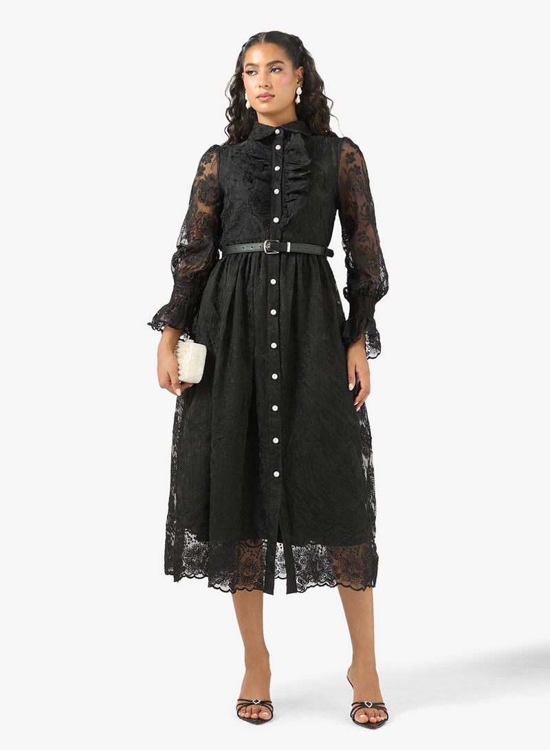 Khizana A-line Lace Dress - Image 4