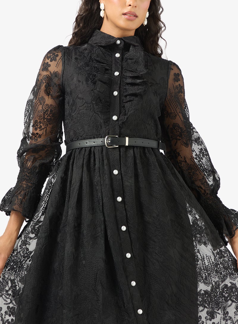 Khizana A-line Lace Dress - Image 3