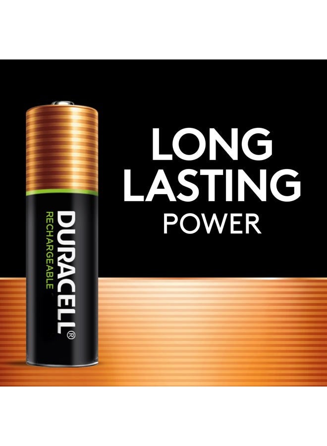 Duracell بطاريات دوراسيل القابلة لإعادة الشحن AA، عبوة 4 قطع، بطارية AA لطاقة طويلة الأمد، بطارية مسبقة الشحن لجميع الأغراض للأجهزة المنزلية والتجارية - Image 4